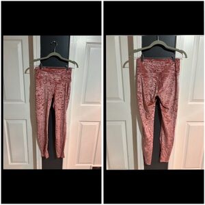 Lululemon pink crushed velvet leggings
